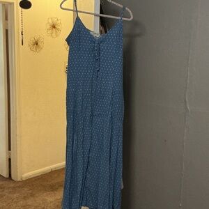 Idyllwind Blue Midi Dress with White Dots
